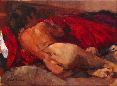 "Nude on Red Sheet"