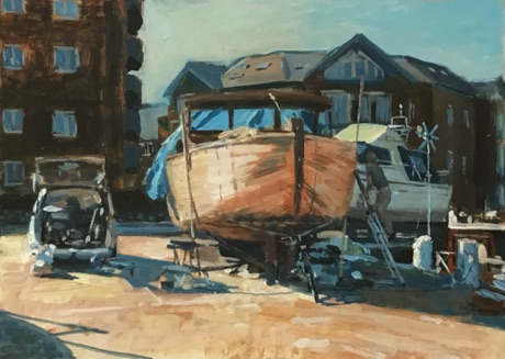 "Renovating the Boat" 30 x 25cm
£350 framed £295 unframed