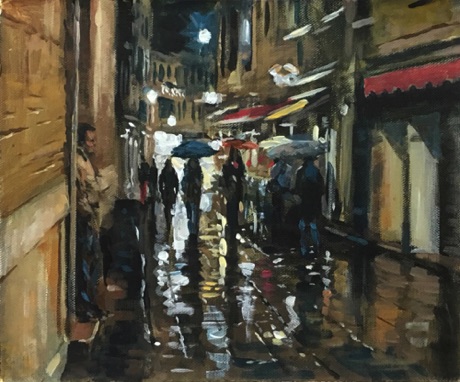 "Wet Night in Venice" SOLD