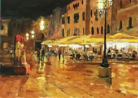 "Venetian Square at Night"